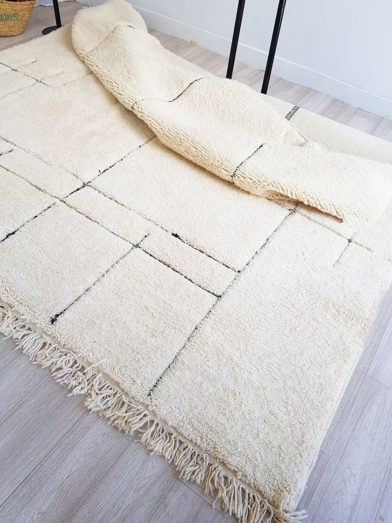 Handcrafted Moroccan Beni Ourain Wool Rug