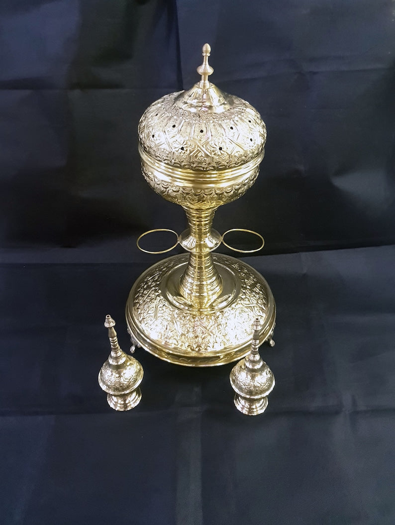 Authentic Moroccan Incense Burner with Rosewater Sprinklers