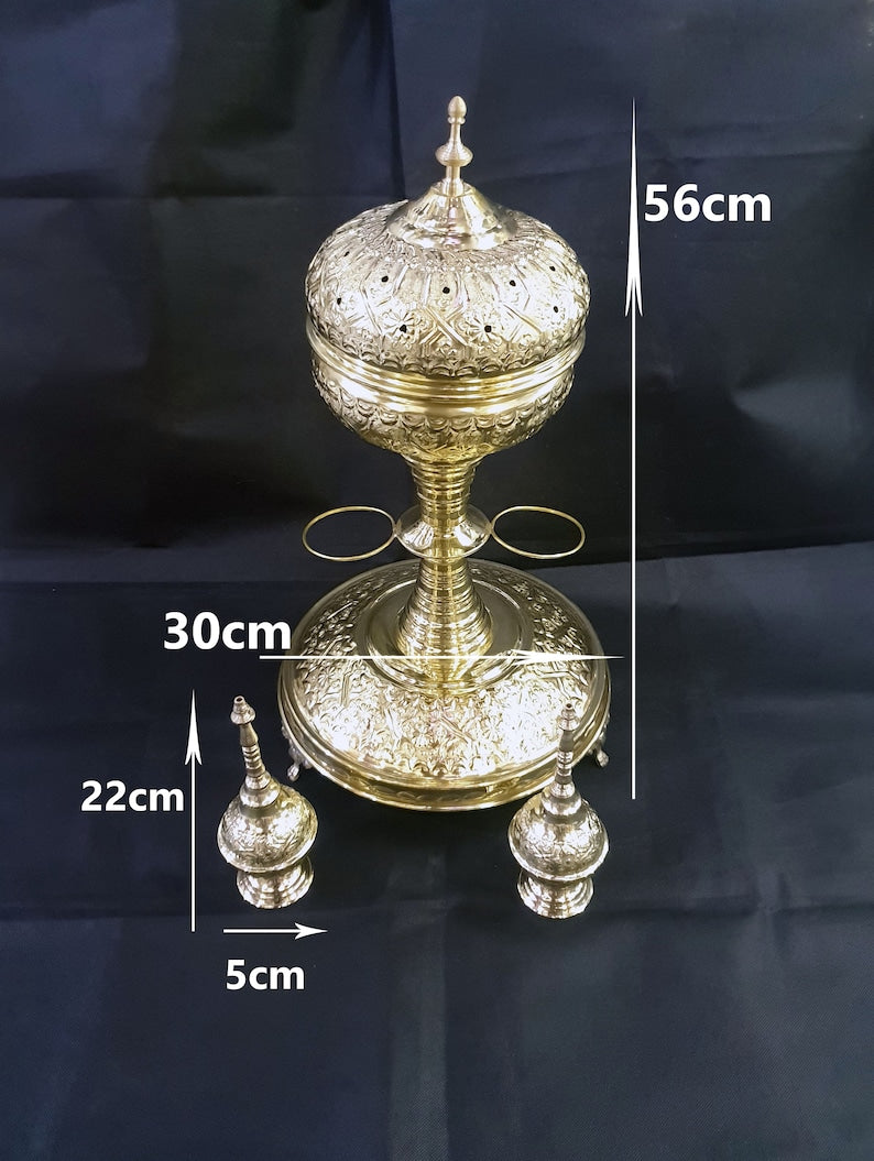 Authentic Moroccan Incense Burner with Rosewater Sprinklers