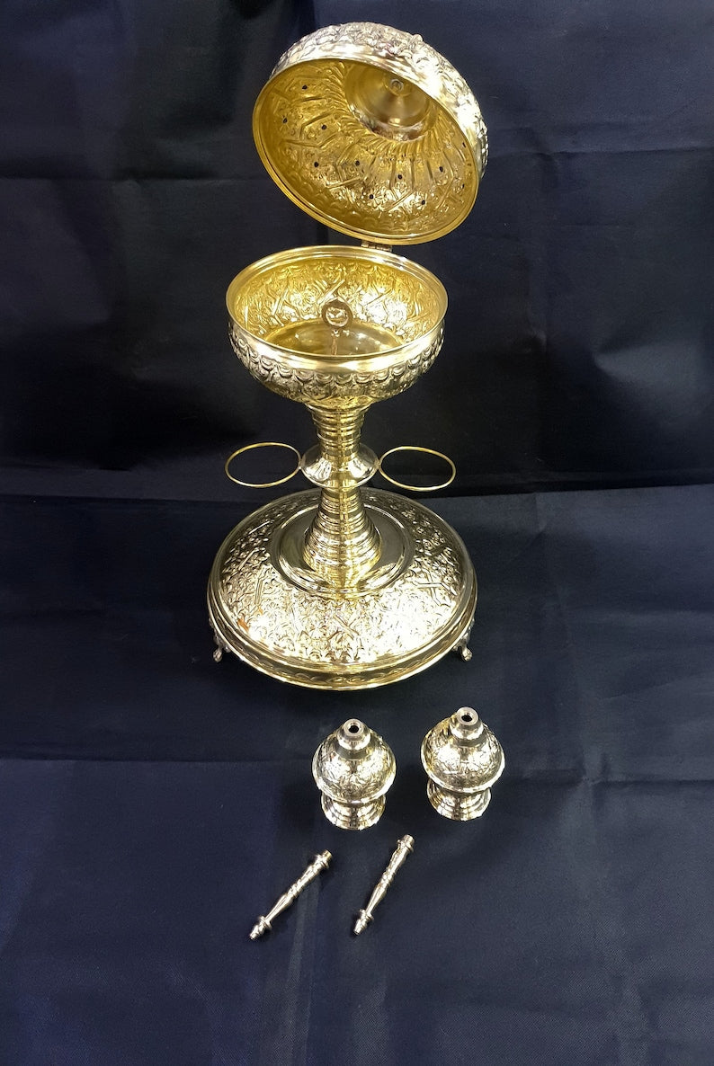 Authentic Moroccan Incense Burner with Rosewater Sprinklers