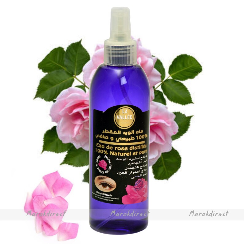 100% Pure Moroccan Rose Water Mist for Hydrated & Toning Skin