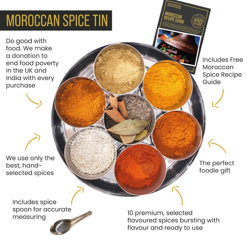 Spice Paradise: 10 Moroccan Spices with Artisan Sari Wrap