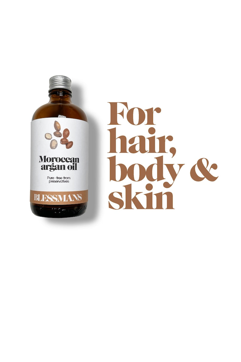 Pure Moroccan Argan Oil: Natural Hair Elixir with Eco-Friendly Packaging