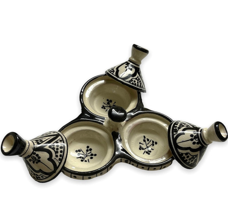 Moroccan Spice & Pepper Delights: Vintage Tagine Pot Set