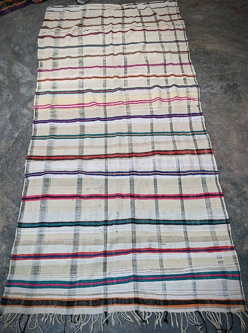 Vintage Moroccan Berber Blanket: Haik