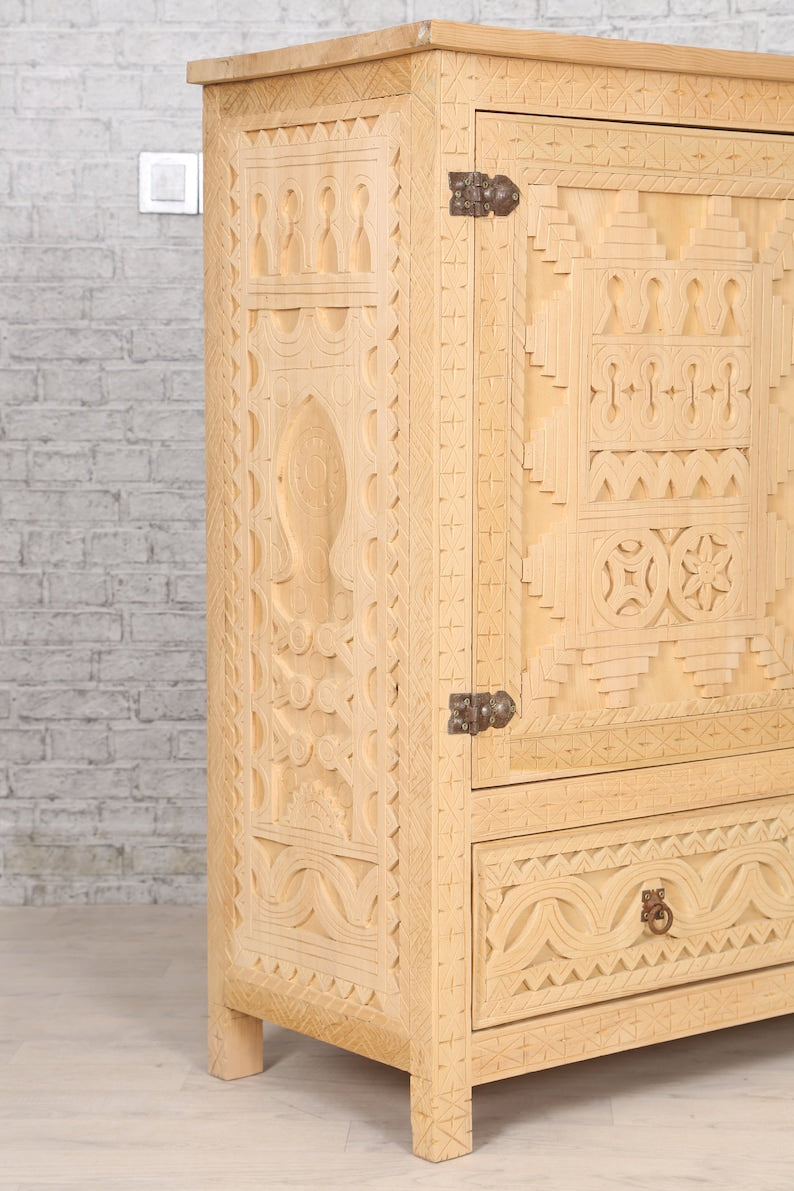 Enchanting Moroccan Cabinet: Handmade Berber Beauty