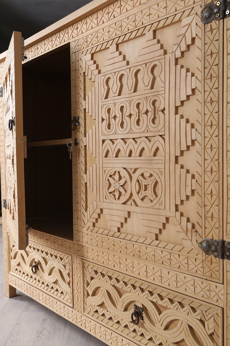 Enchanting Moroccan Cabinet: Handmade Berber Beauty