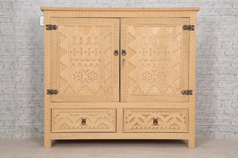 Enchanting Moroccan Cabinet: Handmade Berber Beauty