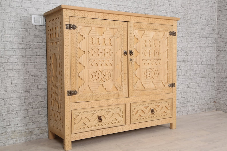 Enchanting Moroccan Cabinet: Handmade Berber Beauty