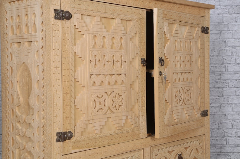 Enchanting Moroccan Cabinet: Handmade Berber Beauty