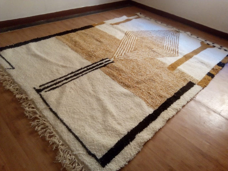 Handwoven Beni Ourain Berber Rug - Brown Morocco