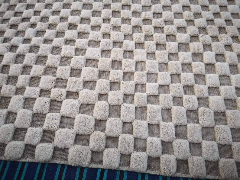 Handwoven Moroccan Checkered Rug