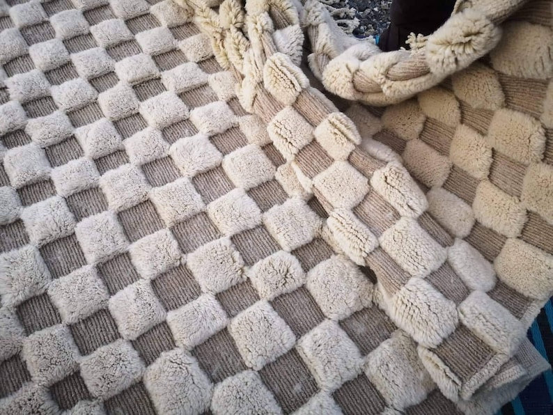 Handwoven Moroccan Checkered Rug