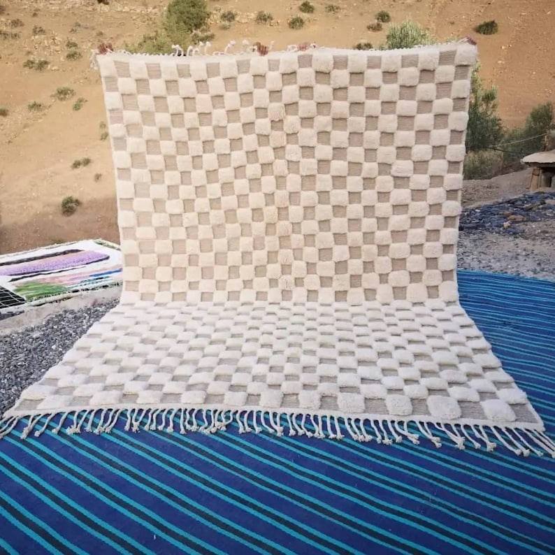 Handwoven Moroccan Checkered Rug