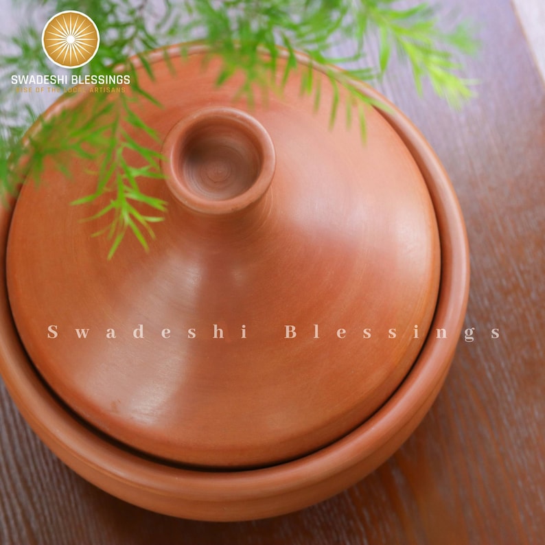 Unglazed Clay Tagine Pot for Ayurvedic Cooking