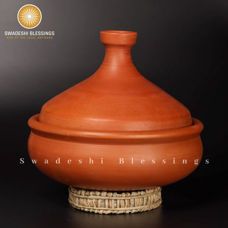 Unglazed Clay Tagine Pot for Ayurvedic Cooking