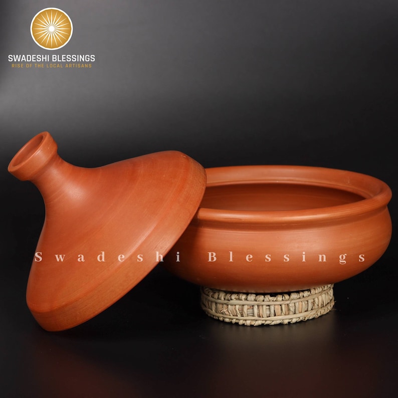 Unglazed Clay Tagine Pot for Ayurvedic Cooking