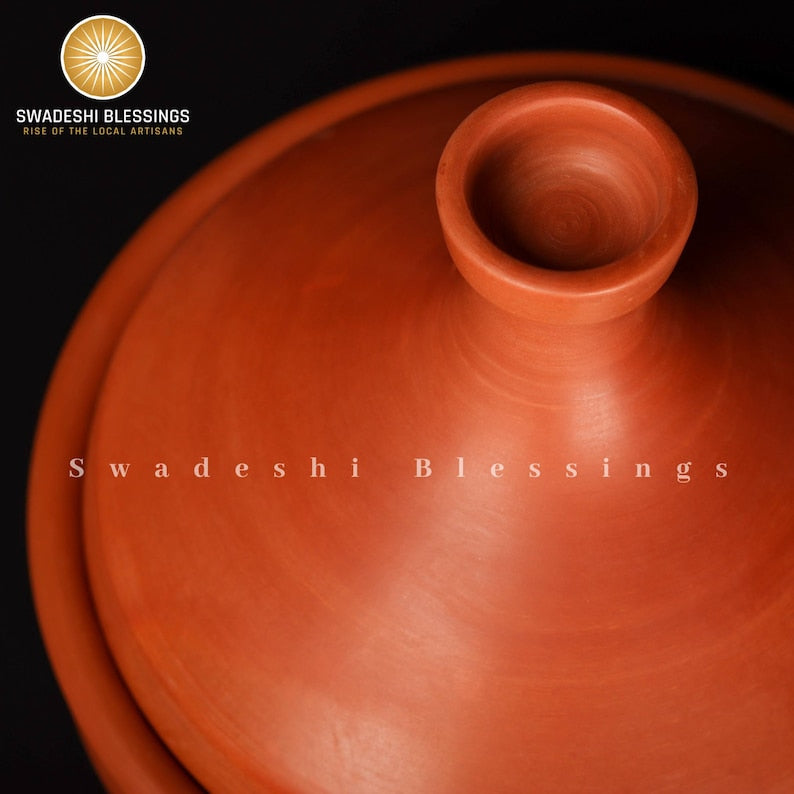 Unglazed Clay Tagine Pot for Ayurvedic Cooking