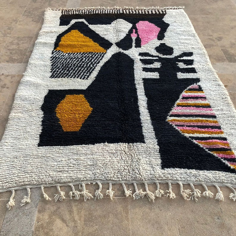 Vivid Shaggy Berber Moroccan Area Rug