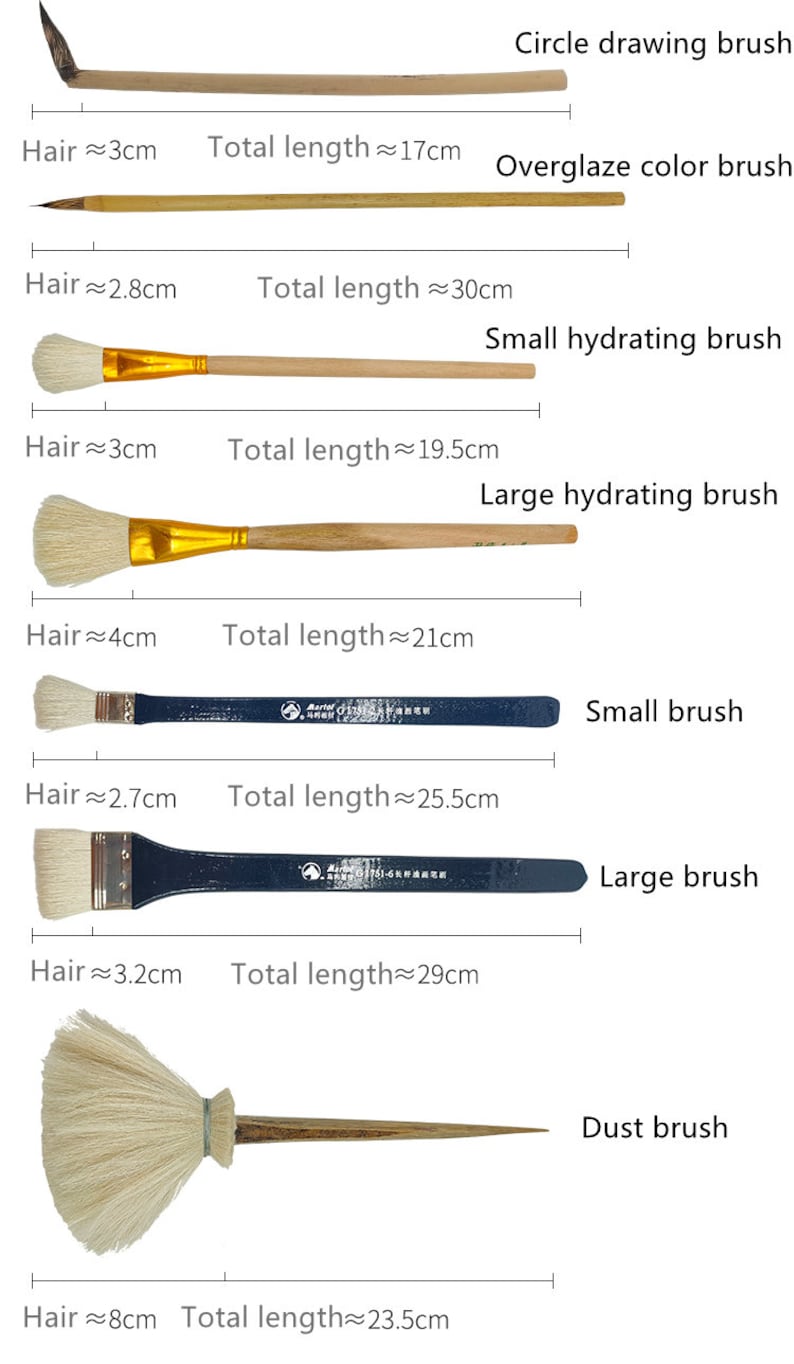 14-Piece Glaze Brushes for Ceramic Painting