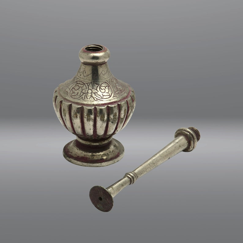 Vintage Mughal Rose Water Sprinkler | Handcrafted Antique Perfume Bottle