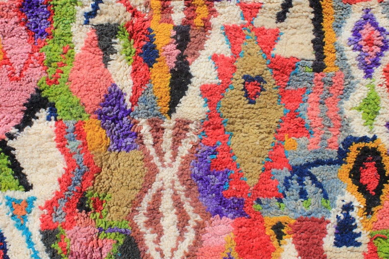 Artisan-Crafted Moroccan Abstract Multicolor Rug