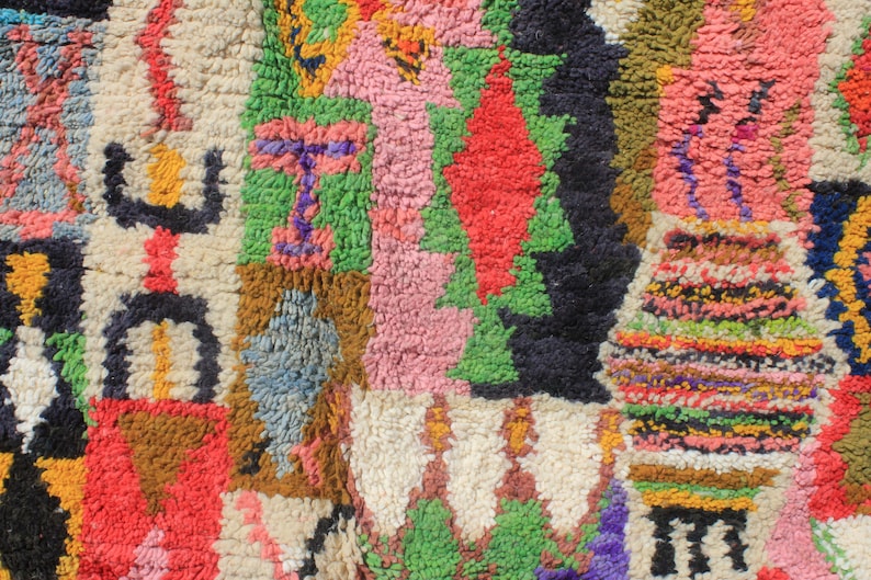 Artisan-Crafted Moroccan Abstract Multicolor Rug