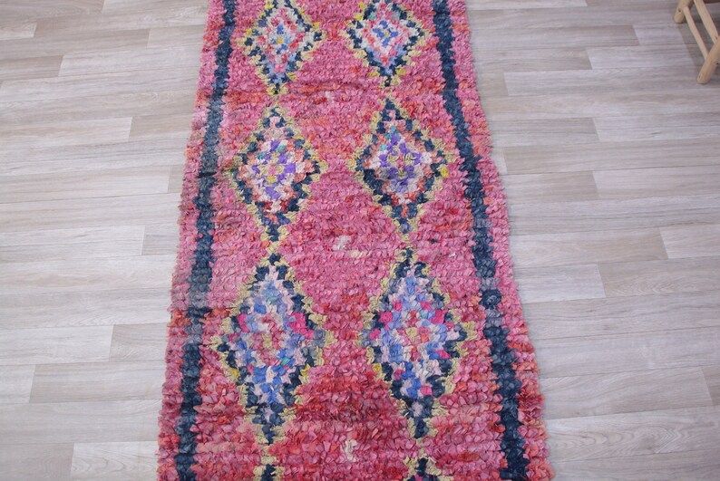 Authentic Moroccan Boucherouite Runner Rug