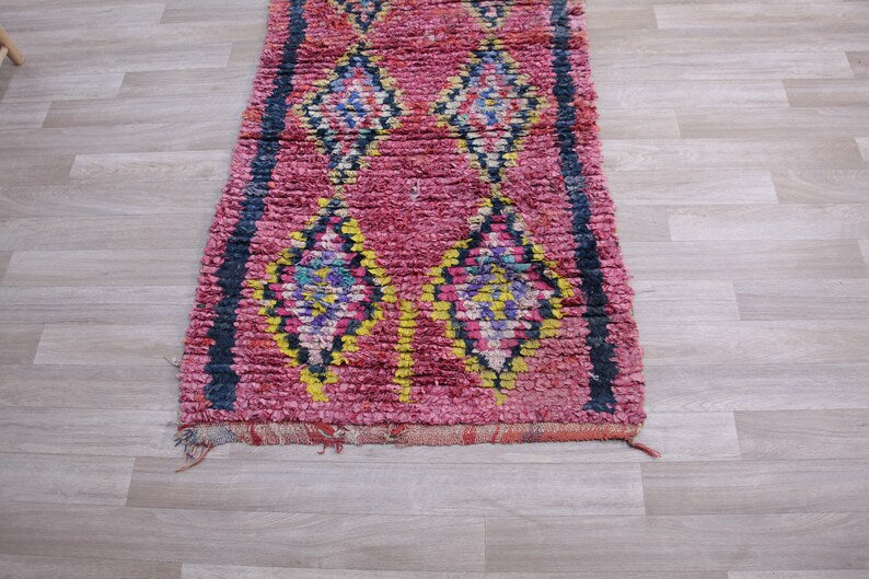 Authentic Moroccan Boucherouite Runner Rug