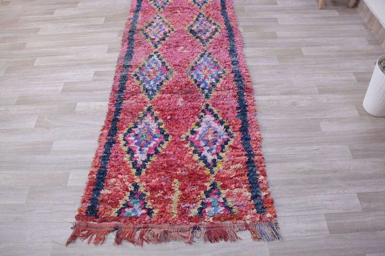 Authentic Moroccan Boucherouite Runner Rug