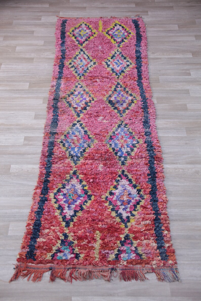 Authentic Moroccan Boucherouite Runner Rug