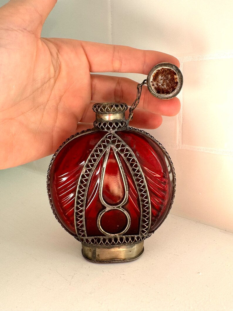 Vintage Moroccan Rosewater Sprinkler Bottle