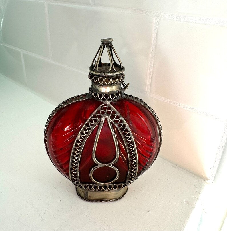 Vintage Moroccan Rosewater Sprinkler Bottle