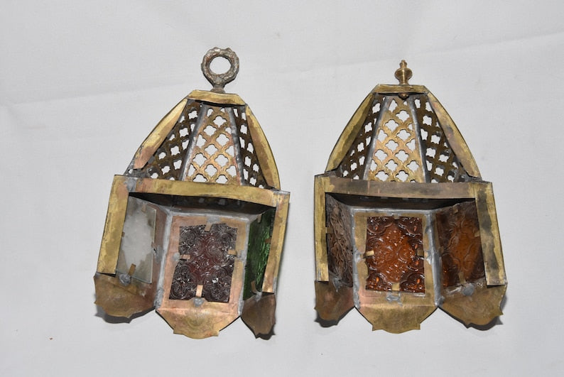 Handmade Moroccan Wall Sconces: Pair of Paire Lamps for Home Decor