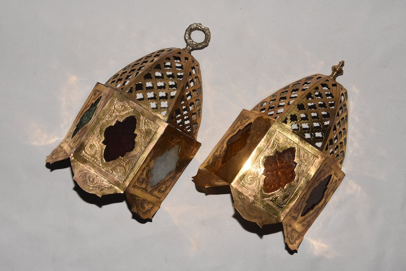 Handmade Moroccan Wall Sconces: Pair of Paire Lamps for Home Decor