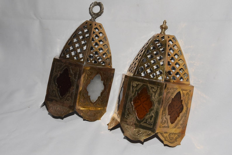 Handmade Moroccan Wall Sconces: Pair of Paire Lamps for Home Decor