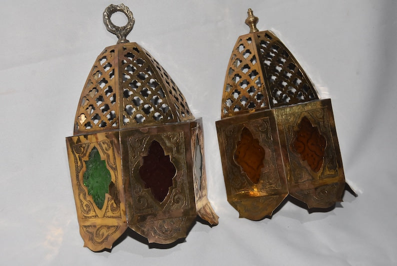 Handmade Moroccan Wall Sconces: Pair of Paire Lamps for Home Decor