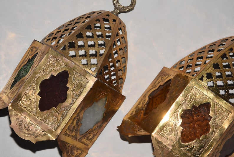 Handmade Moroccan Wall Sconces: Pair of Paire Lamps for Home Decor