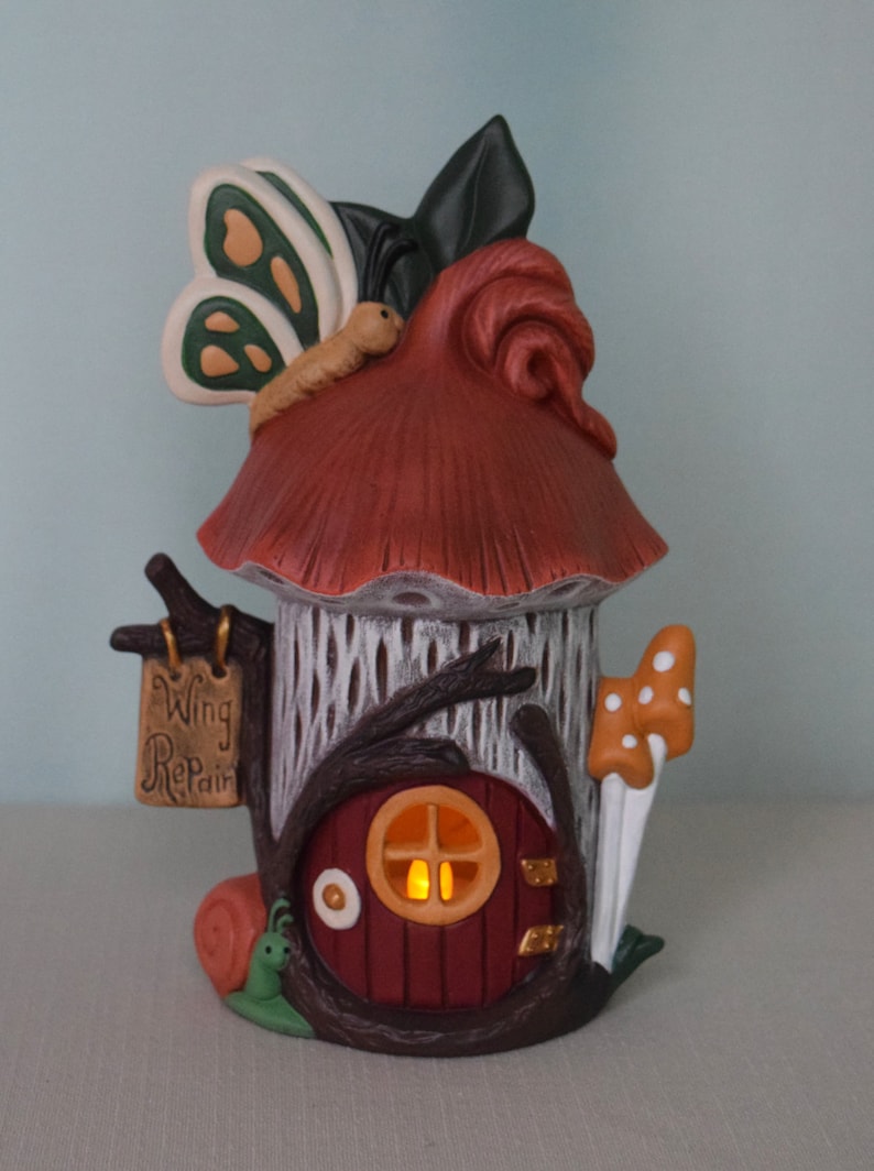 Ceramic Butterfly Fairy House: Unfinished Canvas for Creativity